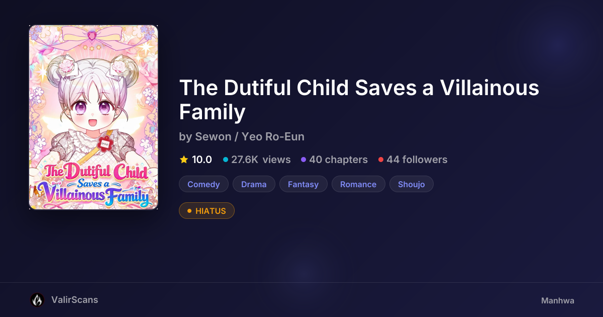 The Dutiful Child Saves a Villainous Family by Sewon / Yeo Ro-Eun ...
