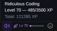Image 1 of 1 attached to "Daily question #18: Whats your XP bar at?"