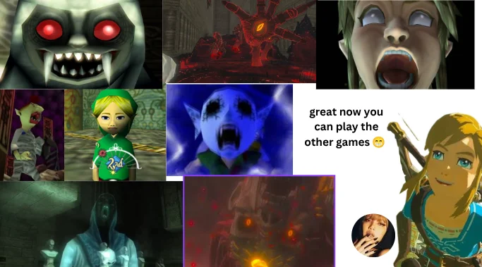 Image 5 of 5 attached to "I made auntie play Zelda and def didnt traumatize her :D"