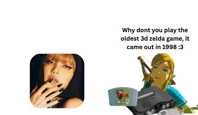 Image 1 of 5 attached to "I made auntie play Zelda and def didnt traumatize her :D"
